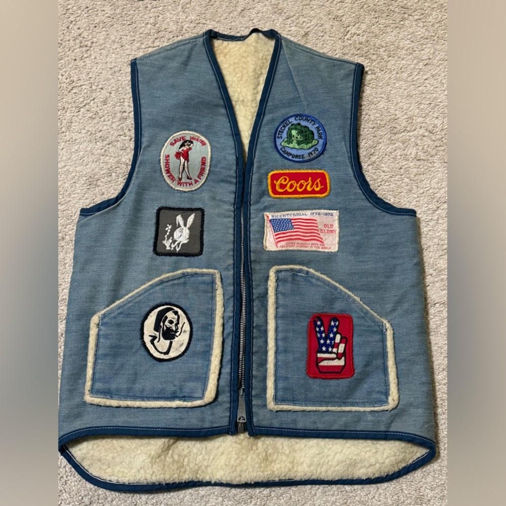 Vintage 1970s motorcycle vest